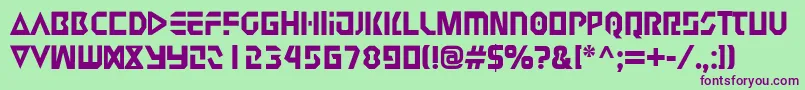 Judge2 Font – Purple Fonts on Green Background