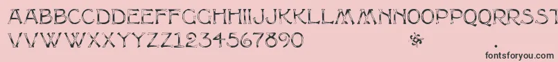 Multiformcaps-Schriftart – Schwarze Schriften auf rosa Hintergrund