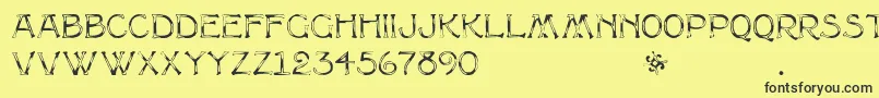 Multiformcaps Font – Black Fonts on Yellow Background