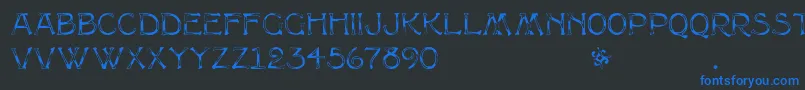 Multiformcaps Font – Blue Fonts on Black Background