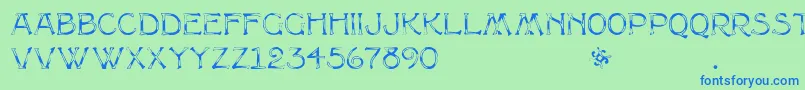 Multiformcaps Font – Blue Fonts on Green Background