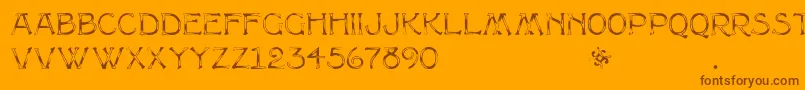 Multiformcaps Font – Brown Fonts on Orange Background