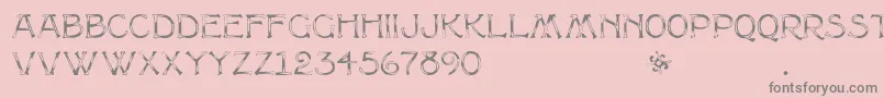 Multiformcaps-Schriftart – Graue Schriften auf rosa Hintergrund