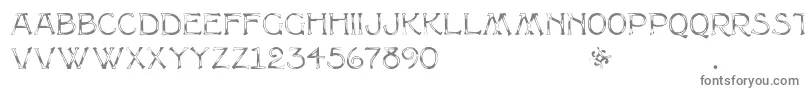 Multiformcaps-fontti – harmaat kirjasimet valkoisella taustalla
