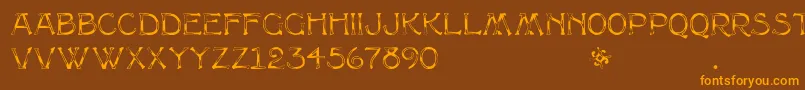 Multiformcaps Font – Orange Fonts on Brown Background