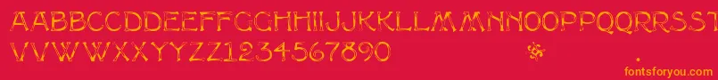 Multiformcaps Font – Orange Fonts on Red Background