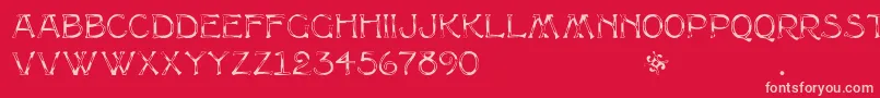 Multiformcaps Font – Pink Fonts on Red Background