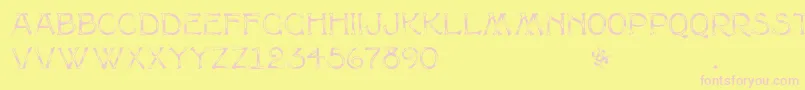 Multiformcaps Font – Pink Fonts on Yellow Background