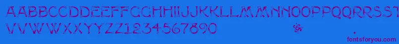 Multiformcaps Font – Purple Fonts on Blue Background