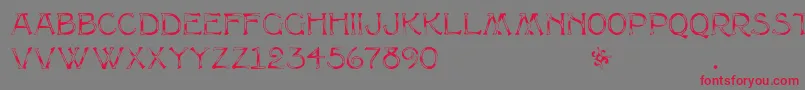 Multiformcaps-Schriftart – Rote Schriften auf grauem Hintergrund