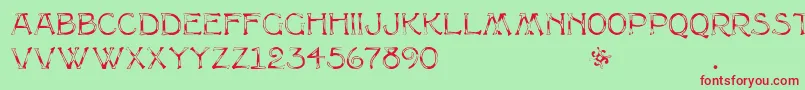 Multiformcaps Font – Red Fonts on Green Background