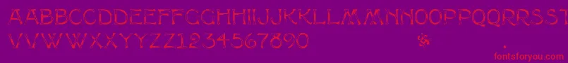 Multiformcaps Font – Red Fonts on Purple Background