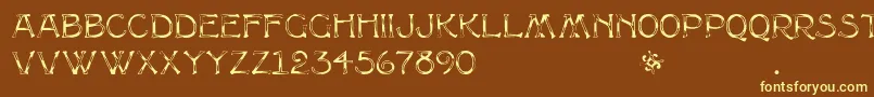 Multiformcaps Font – Yellow Fonts on Brown Background