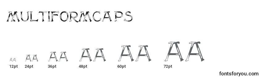 Размеры шрифта Multiformcaps