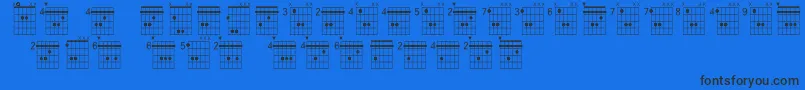 Fonte Farhatchords2Regular3 – fontes pretas em um fundo azul