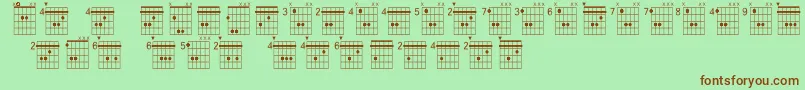 Fonte Farhatchords2Regular3 – fontes marrons em um fundo verde