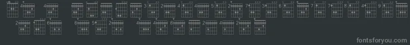 Farhatchords2Regular3 Font – Gray Fonts on Black Background