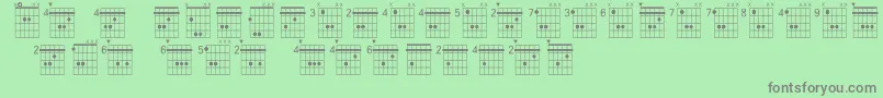 Farhatchords2Regular3 Font – Gray Fonts on Green Background