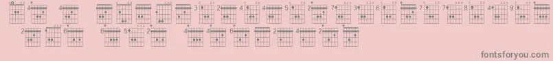 フォントFarhatchords2Regular3 – ピンクの背景に灰色の文字