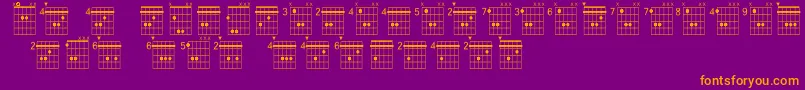 Farhatchords2Regular3 Font – Orange Fonts on Purple Background