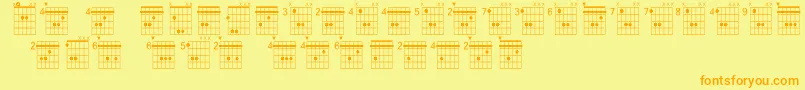 Farhatchords2Regular3 Font – Orange Fonts on Yellow Background