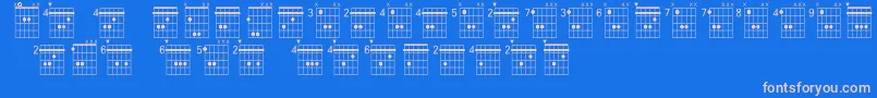 Fonte Farhatchords2Regular3 – fontes rosa em um fundo azul