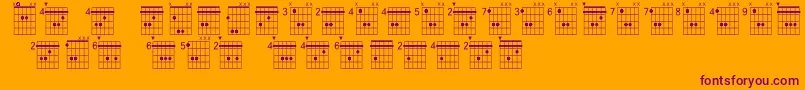 Farhatchords2Regular3 Font – Purple Fonts on Orange Background