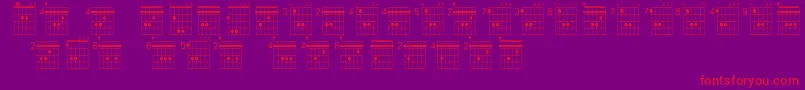 Farhatchords2Regular3 Font – Red Fonts on Purple Background