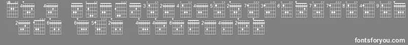 フォントFarhatchords2Regular3 – 灰色の背景に白い文字