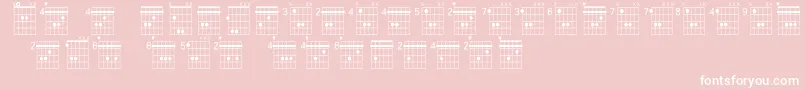 フォントFarhatchords2Regular3 – ピンクの背景に白い文字