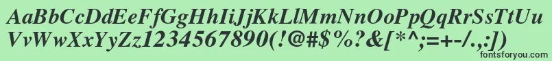 LatinskijcBolditalic Font – Black Fonts on Green Background