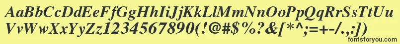 LatinskijcBolditalic Font – Black Fonts on Yellow Background