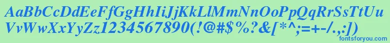 LatinskijcBolditalic Font – Blue Fonts on Green Background