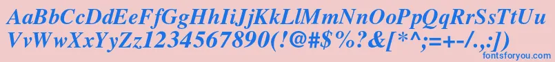 LatinskijcBolditalic Font – Blue Fonts on Pink Background