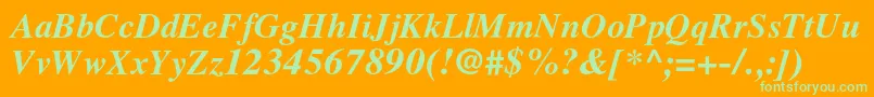 LatinskijcBolditalic Font – Green Fonts on Orange Background