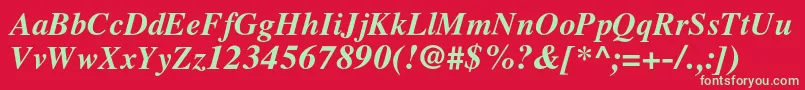 LatinskijcBolditalic Font – Green Fonts on Red Background