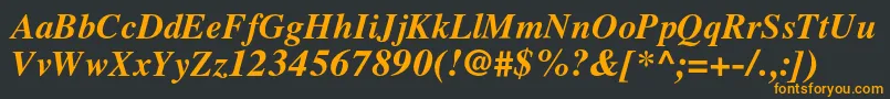 LatinskijcBolditalic Font – Orange Fonts on Black Background