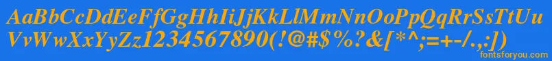 LatinskijcBolditalic Font – Orange Fonts on Blue Background