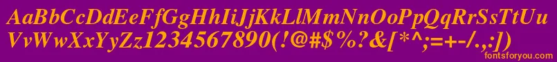 LatinskijcBolditalic Font – Orange Fonts on Purple Background