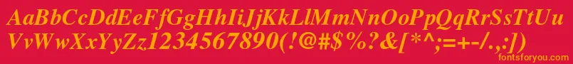 LatinskijcBolditalic Font – Orange Fonts on Red Background