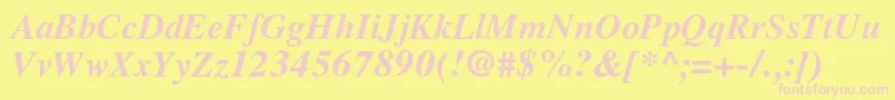 LatinskijcBolditalic Font – Pink Fonts on Yellow Background