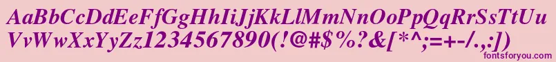 LatinskijcBolditalic Font – Purple Fonts on Pink Background