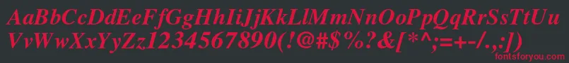 LatinskijcBolditalic Font – Red Fonts on Black Background