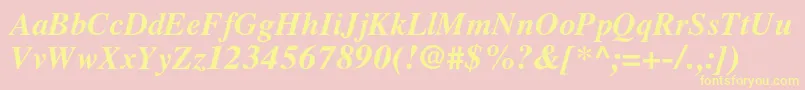 LatinskijcBolditalic Font – Yellow Fonts on Pink Background