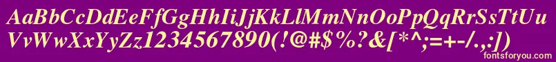 LatinskijcBolditalic Font – Yellow Fonts on Purple Background