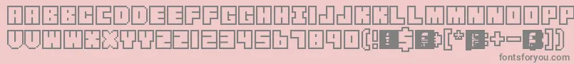 Blocked Font – Gray Fonts on Pink Background