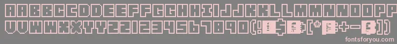 Blocked Font – Pink Fonts on Gray Background