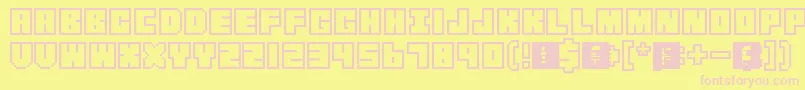 Blocked Font – Pink Fonts on Yellow Background