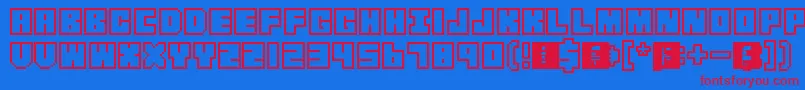 Blocked Font – Red Fonts on Blue Background