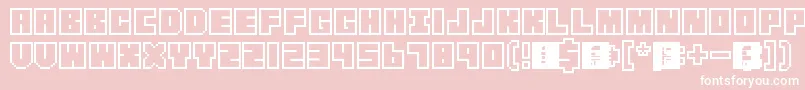 Blocked Font – White Fonts on Pink Background